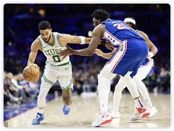 塔图姆三双恩比德15分 普理查德28分绿军大胜76人 